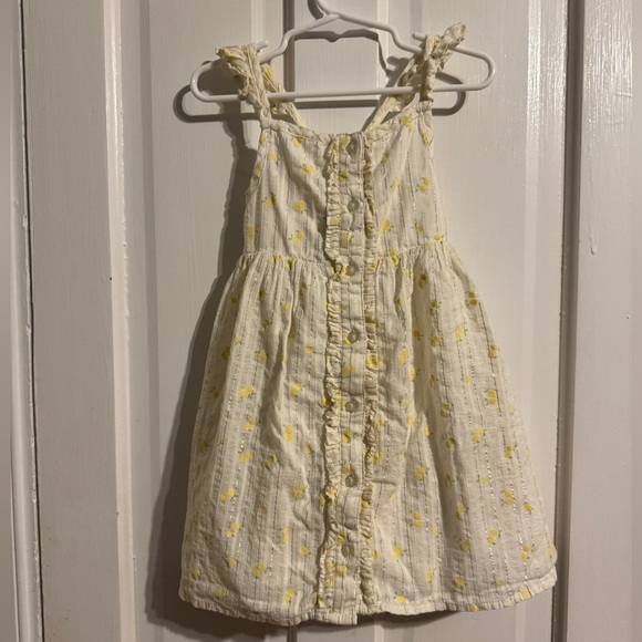 Tahari Yellow Floral Kids Dress with Metallic thread detailing Size 4T - Picture 1 of 9